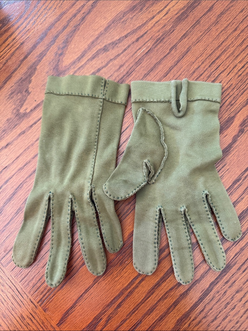 Olive Green Men's Suede Gloves